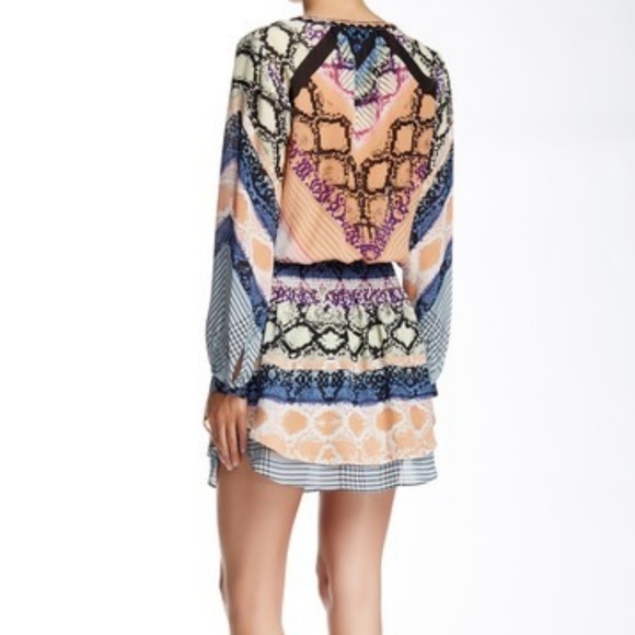 Hale Bob lace-up drop waist silk dress - Picture 3 of 7